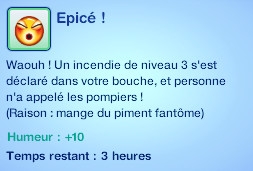 Sims 3 compétence jardinage moodlet piment épicé