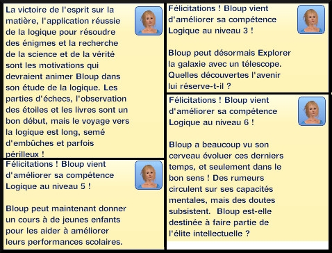 5 sims 3 competence logique message niveau