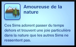 10 sims 3 generalite trait de caractere aime la nature