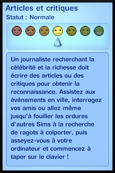 8 sims 3 carriere journalisme affaires redaction article critique explication