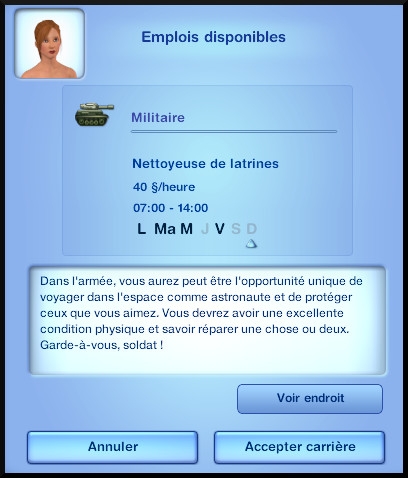 6 sims 3 carriere sportif militaire opportunité carriere