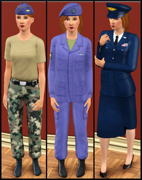 12 sims 3 carriere sportif militaire tenues travail 1