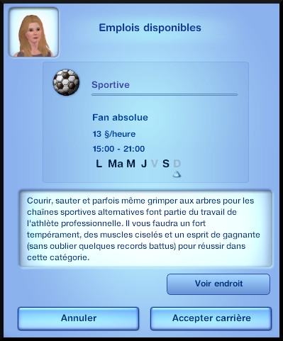 18 sims 3 carriere sportif militaire opportunite emploi
