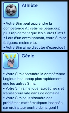 3 sims 3 jeu de base carriere politique pegre trait caractere atlhete genie