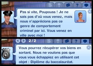 9 sims 3 jeu de base carriere politique pegre arrestation prison