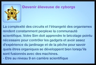 2 sims 3 carriere scientifique medecine souhait long terme eleveur cyborgs