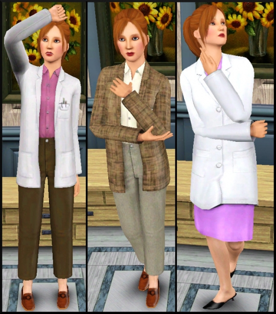 11 sims 3 carriere scientifique medecine tenues travail 1