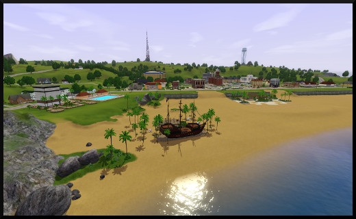 12 sims 3 store barnacle bay vue plage