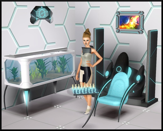 5 sims 3 store choc du futur Salon aquarium chaine hifi