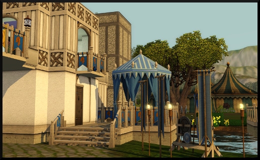 89 sims 3 store dragon valley Foire de la Renaissance Duc des arcs et archets vue pavillon