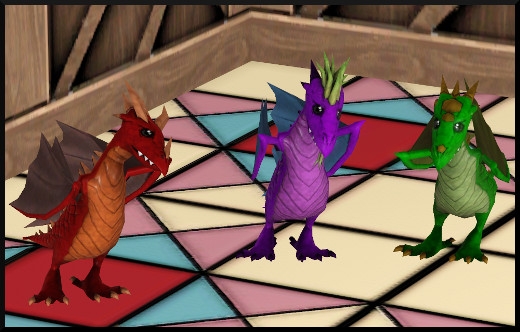 14 sims 3 store dragon valley dragon trois couleur violet vert rouge