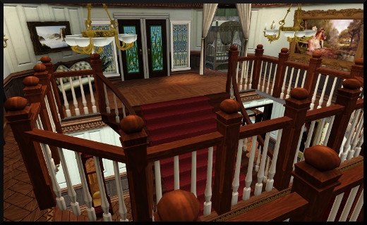 23 1 sims 3 store le manoir centenaire maintenant et autrefois hall etage