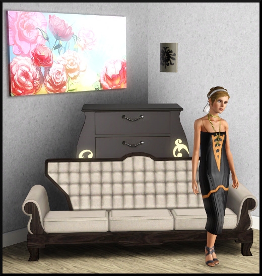 3 sims 3 store Luxe moderne chic contemporain sofa tableau