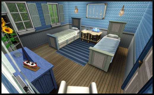 8 sims 3 store style du moment Maison au bord de la mer Le Sable fin chambre enfant