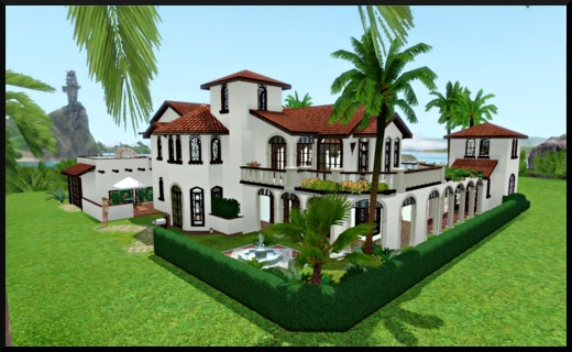 11 sims 3 store style du moment Villa Paraíso vue loin face