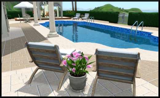 13 sims 3 store style du moment Villa Paraíso piscine