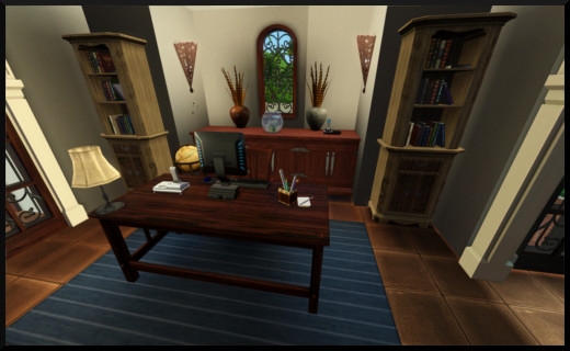 16 sims 3 store style du moment Villa Paraíso bureau