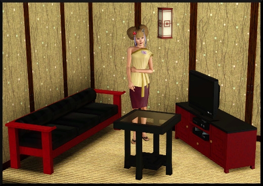 5 sims 3 store fusion asiatique television gueridon