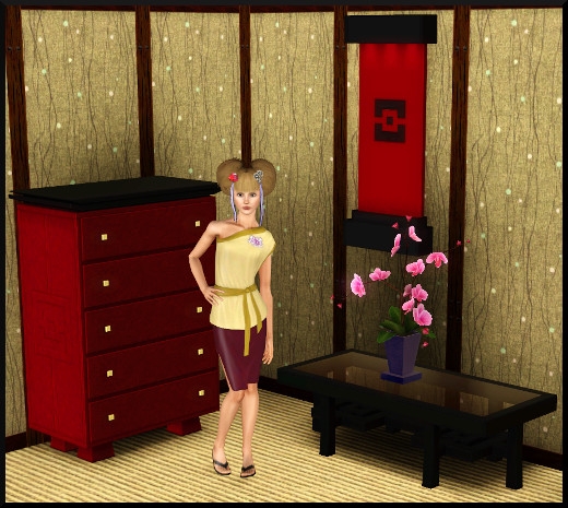 6 sims 3 store fusion asiatique table basse commode