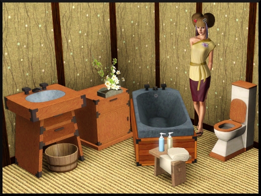 9 sims 3 store totalement zen salle de bain toilette baignoire evier