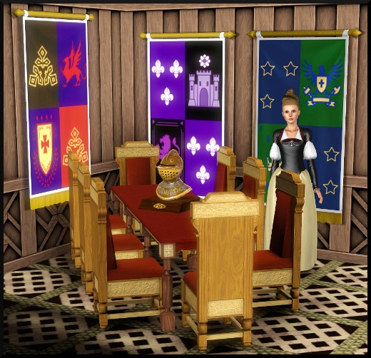 4 sims 3 store tudor meubles table manger chaise