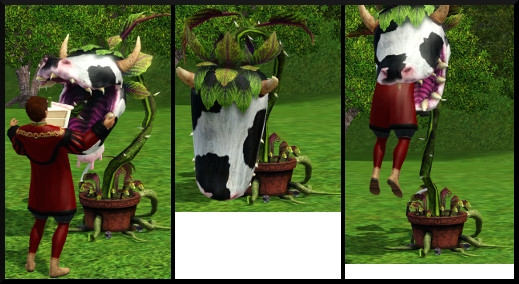 14 sims 3 store classiques indispensables plante vache Laganaphyllis Simnovorii se fait manger et recracher