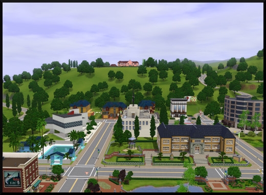 8 sims 3 sunset valley vue centre ville