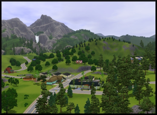 9 sims 3 sunset valley vue de loin