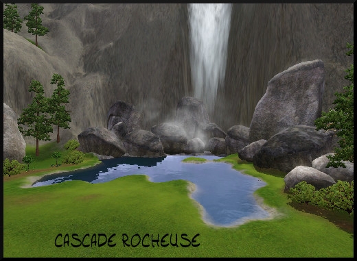 25 sims 3 sunset valley cascade rocheuse