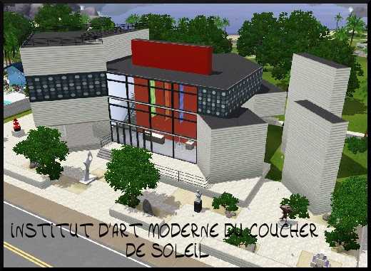 37 sims 3 sunset valley institut art moderne coucher soleil