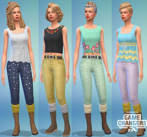 1 Sims 4 tricot CAS femme tenues