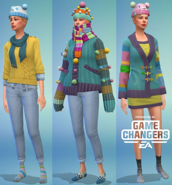2 Sims 4 tricot CAS femme tenues