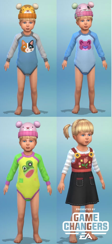 5 Sims 4 tricot CAS bambins tenues