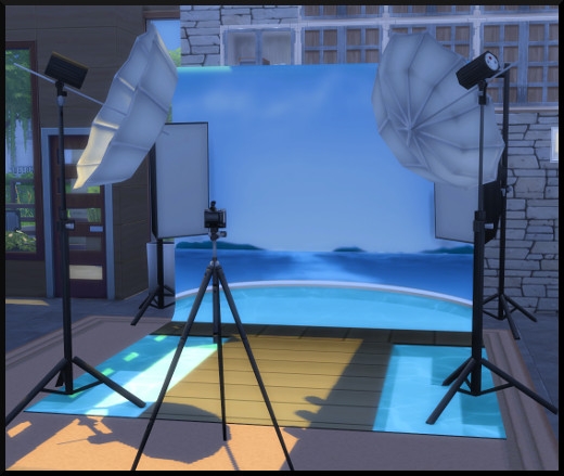 21 sims 4 photographie competence studio photo flash décor eau