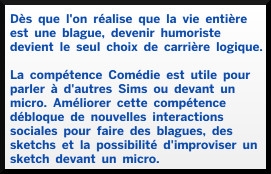 3 sims 4 competence comedie explication