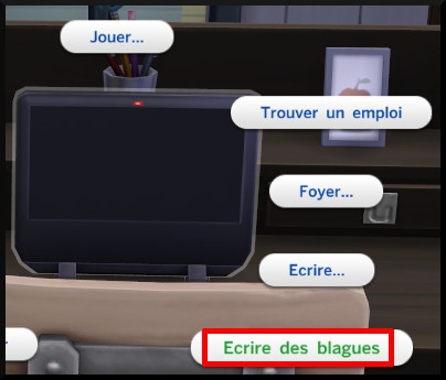 6 sims 4 competence comedie ecrire des blagues ordinateur