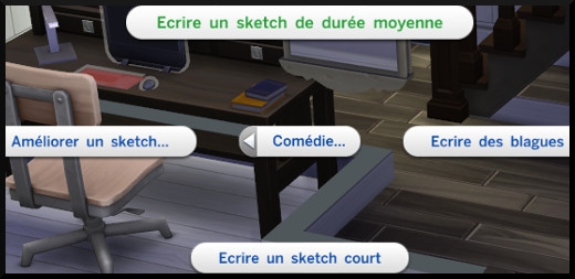 17 sims 4 competence comedie ecrire sketch duree moyenne ordinateur