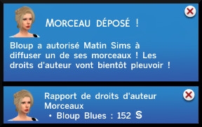 25 sims 4 competence guitare droit auteur morceau composé