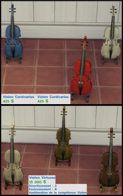 2 sims 4 competence violon type mode achat