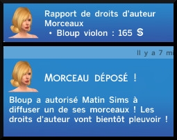 24 sims 4 competence violon droit auteur morceau déposé