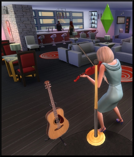 28 sims 4 competence violon jouer public bar