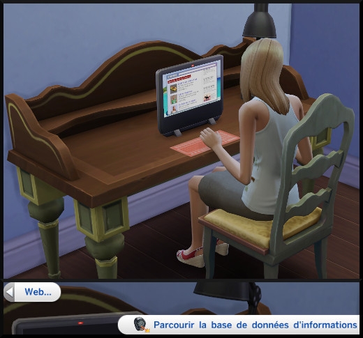 6 sims 4 jeu de base agent secret interaction rechercher info ordinateur