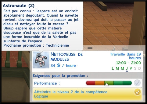 9 sims 4 carriere astronaute echelon 2 nettoyeur de module