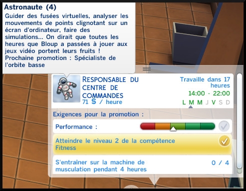 14 sims 4 carriere astronaute echelon 4 responsable centre commandes