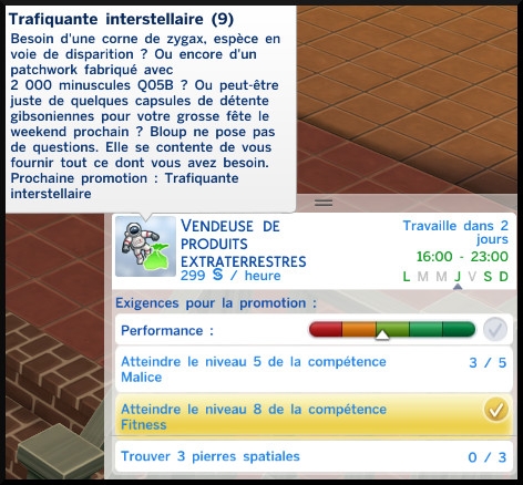 34 sims 4 carriere astronaute trafiquant interstellaire echelon 9 vendeur produit extraterrestre