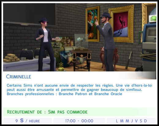 3 sims 4 jeu de base carriere criminelle choix telephone