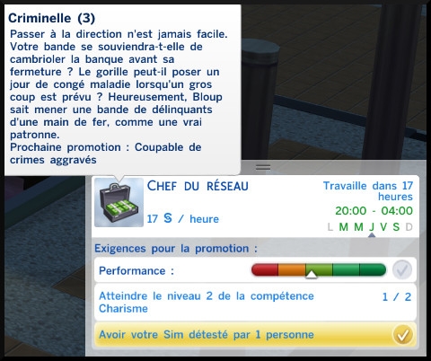 14 sims 4 jeu de base carriere criminelle niveau 3 chef du reseau information