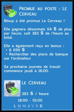 37 sims 4 jeu de base carriere criminelle branche patron message promotion niveau 9 le cerveau