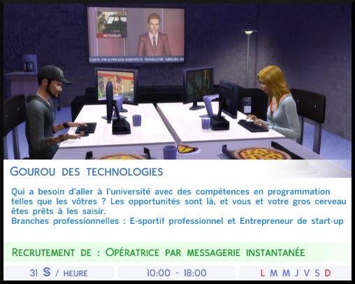 4 sims 4 carriere gourou des technologies choix carriere