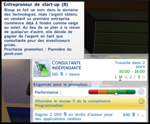 44 sims 4 carriere gourou des technologies entrepreneur de start-up echelon 8 consultant independant